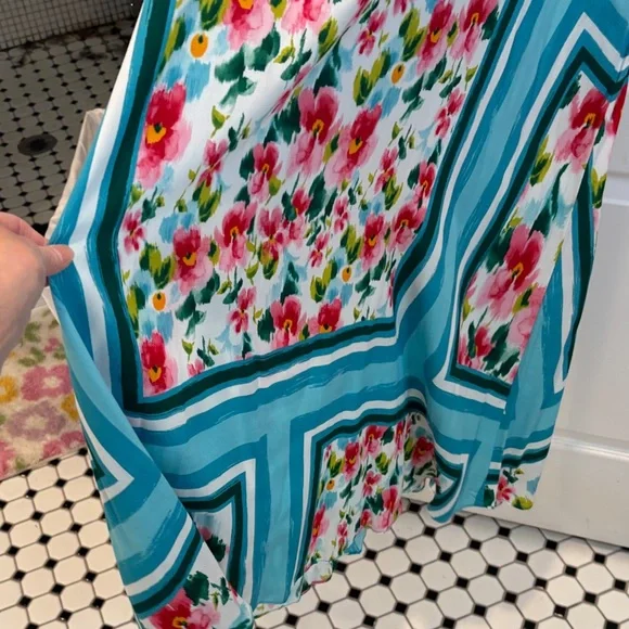 NWT Zara Floral Maxi Dress in Blue and Pink - Picture 5 of 8